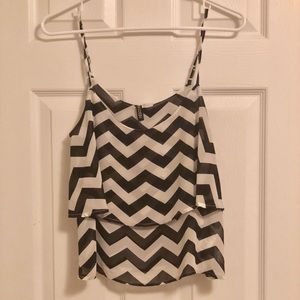 ❤️❤️❤️ Chevron layered spaghetti strap top